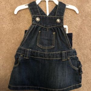 NWOT Old Navy Baby Girl Ruffle Denim Overall Dress